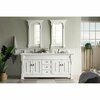 James Martin Vanities Brookfield 72in Double Vanity, Bright White w/ 3 CM Eternal Jasmine Pearl Quartz Top 147-V72-BW-3EJP